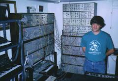 Joe Paradiso with the synthesizer he built in his basement.