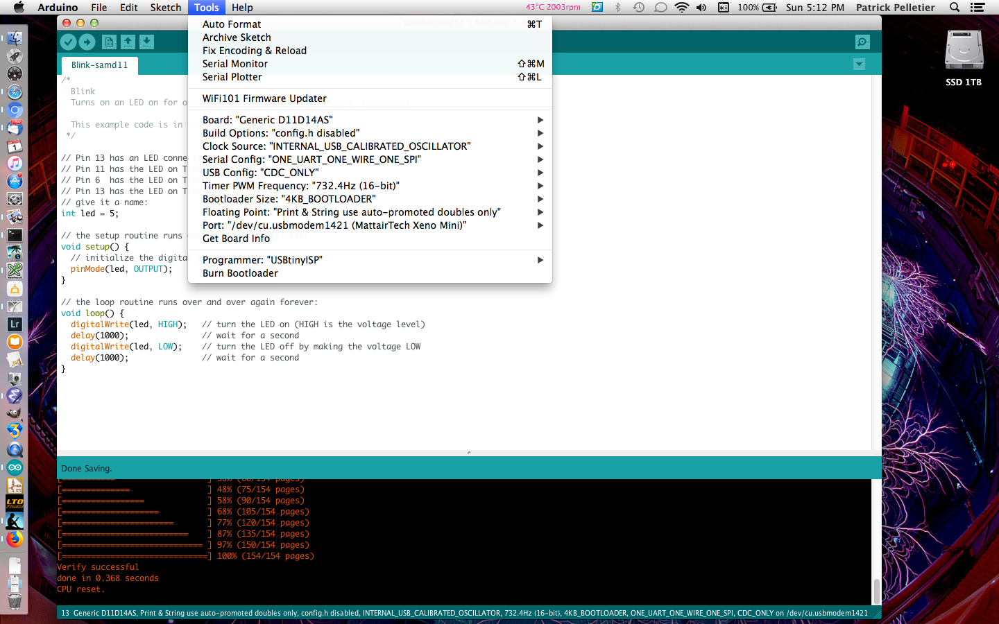 Screenshot of Arduino IDE.